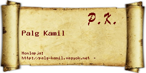 Palg Kamil névjegykártya
